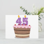 45歳オンお誕生日ケーキ カード (スタンド正面)