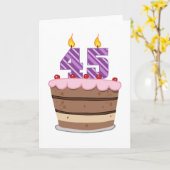 45歳オンお誕生日ケーキ カード (黄色い花)