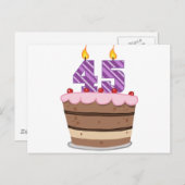 45歳オンお誕生日ケーキ ポストカード (正面/裏面)