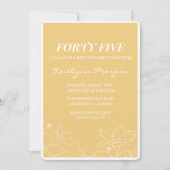 45歳モダンの誕生日招待状ブルンチイエロー 招待状 (正面)