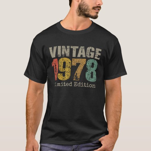 45歳ヴィンテージ1978 45誕生日 Tシャツ (正面)
