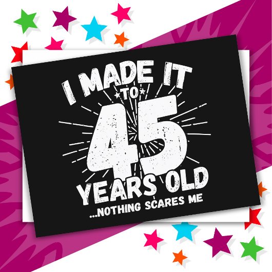 45歳皮肉なミーム面白い45歳誕生日 ポストカード