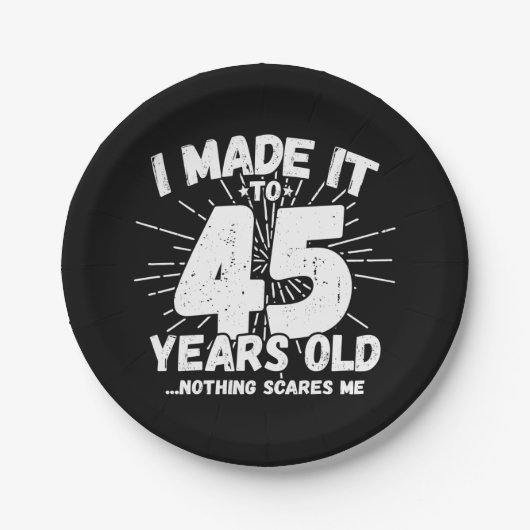 45歳皮肉ミームおもしろい45誕生日 ペーパープレート (正面)