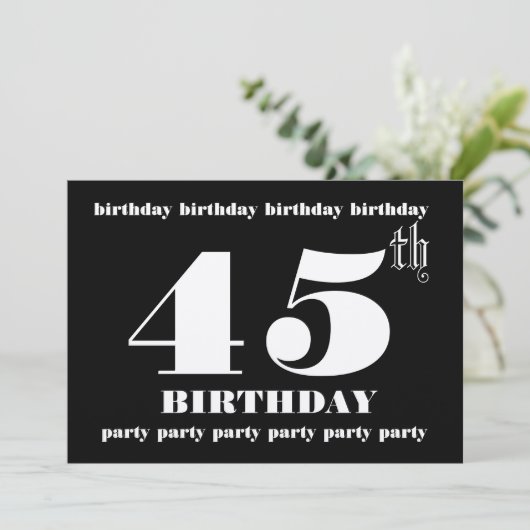 45歳誕生日パーティーの招待テンプレート 招待状 (スタンド正面)