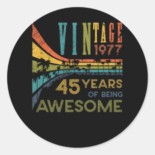 45歳誕生日ヴィンテージ1977年45誕生日 ラウンドシール
