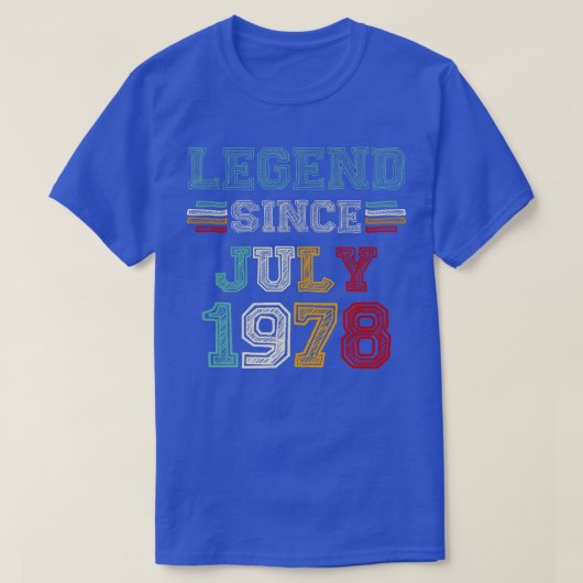 45歳1978年7月45誕生日 Tシャツ (デザイン正面)