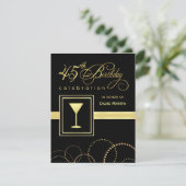 45番目のバースデーパーティ招待状- Monogram 招待状 (スタンド正面)