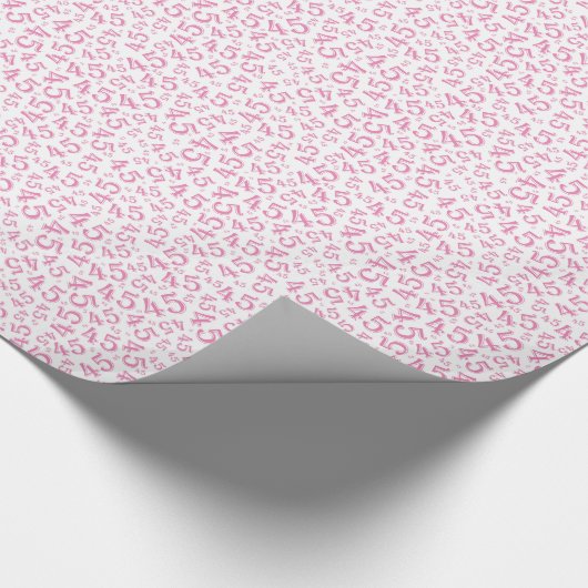 45番目のピンク/白誕生日乱数45パターン ラッピングペーパー (角)