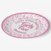 45番目の乱数パターンピンク/白 ペーパープレート (アングル)