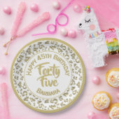 45番目の乱数パターン金ゴールド白 ペーパープレート (パーティー)