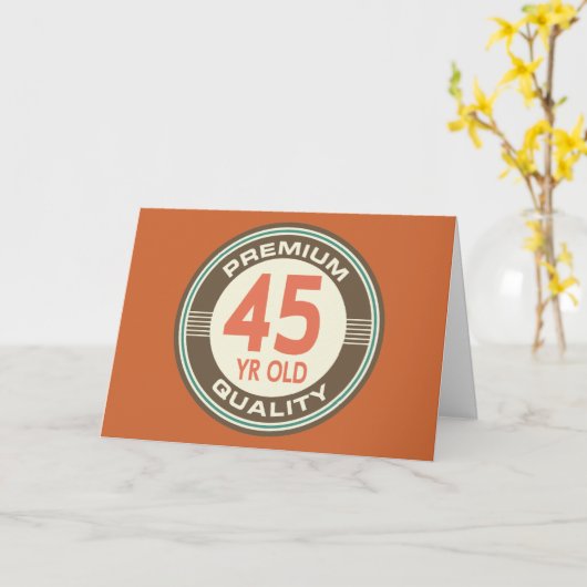 45番目の誕生日おもしろいヴィンテージ45歳 カード (黄色い花)