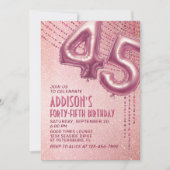 45番目の誕生日ウーメンバラ金ゴールド 招待状 (正面)