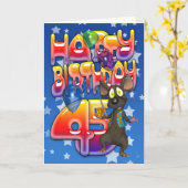 45番目の誕生日カード、ハッピーバースデー カード (黄色い花)