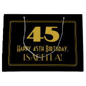 45番目の誕生日:インスパイアアールデコの「45」の外観と名前 ラージペーパーバッグ