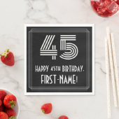 45番目の誕生日:インスパイアアールデコ検索"45" +名前 スタンダードランチョンナプキン (インサイチュ)