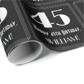 45番目の誕生日-インスパイアアールデコ検索"45"，名前 ラッピングペーパー (ロールコーナー)