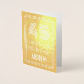 45番目の誕生日-インスパイアアールデコ検索"45" +名前 箔カード (正面)