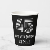 45番目の誕生日—インスパイアアールデコ検索「45」 +名前 紙コップ (正面)