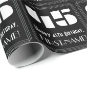 45番目の誕生日:インスパイアアールデコ検索"45" & Name ラッピングペーパー (ロールコーナー)