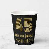 45番目の誕生日:インスパイアアールデコ検索"45" & Name 紙コップ (正面)