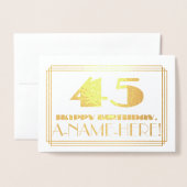 45番目の誕生日、名前+アールデコインスパイア「45」を見る 箔カード (封筒付き正面)