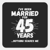 45結婚した年45おもしろい周年 スクエアシール (正面)