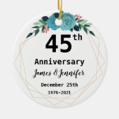 45結婚周年名前をカスタムする セラミックオーナメント (正面)