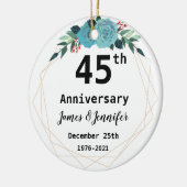 45結婚周年名前をカスタムする セラミックオーナメント (左)