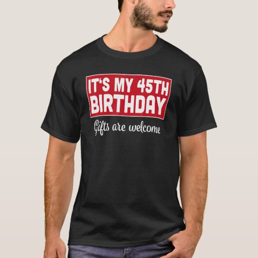 45誕生日は歓迎の悪いユーモアのサルカ Tシャツ (正面)