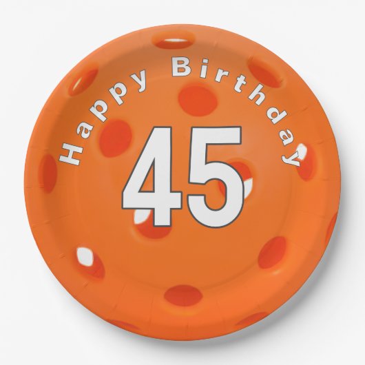 45誕生日オレンジピックボール ペーパープレート (正面)