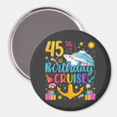 45誕生日クルーズBデイパーティーサークル マグネット (正面/裏面)