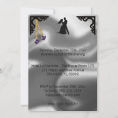 45誕生日ダンスパーティーシルバーフォイルパープルハート 招待状 (裏面)