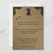 45誕生日ダンスパーティーパープルハートジェムダマスク 招待状 (裏面)