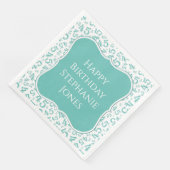 45誕生日ティール(緑がかった色)/ホワイトパターン45 (コーナー)