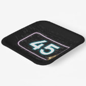 45誕生日ネオンサインオンブリック ペーパープレート (傾斜あり)