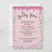 45誕生日ピンクアイシングと散水 招待状 (正面)