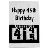 45誕生日ブラックオドメータ ミディアムペーパーバッグ (正面)