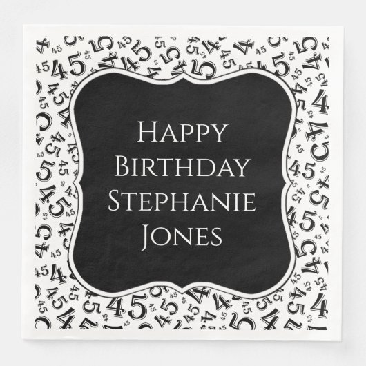 45誕生日ブラック/ホワイトナンバーパターン45 (正面)