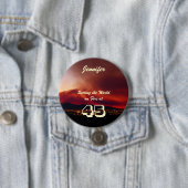 45誕生日世界を火のボタンに設定 缶バッジ (インサイチュ)