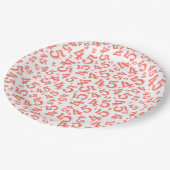 45誕生日乱数パターン珊瑚/白 ペーパープレート (アングル)