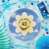 45誕生日夏の太陽の光と雲 ペーパープレート (パーティー)