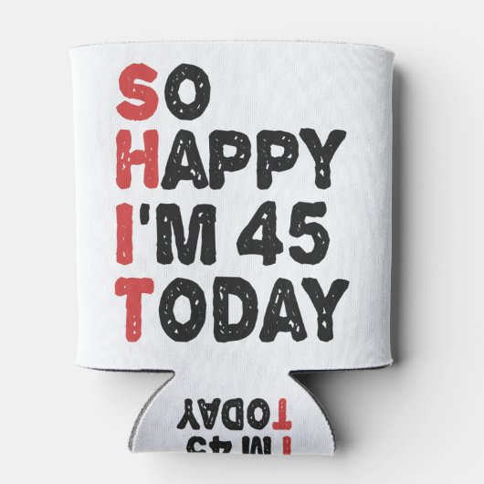 45誕生日嬉しい私は45今日のギフトおもしろい 缶クーラー (裏面)