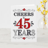 45誕生日応援の赤い白の黒のパターン カード (黄色い花)