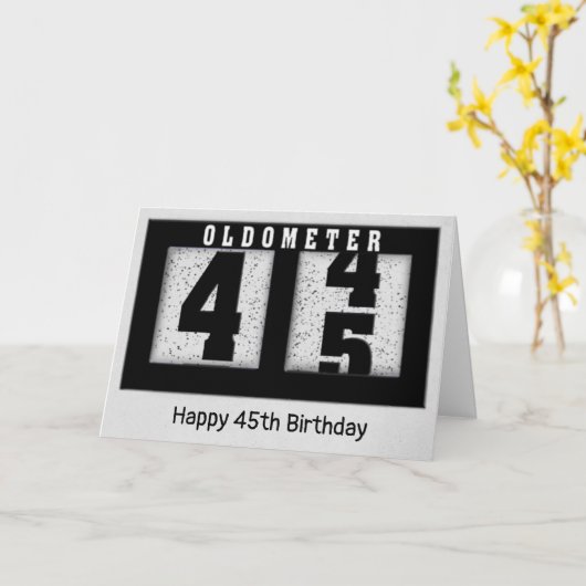 45誕生日用ブラックオドメータ カード (黄色い花)