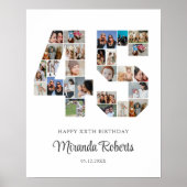 45誕生日番号45カスタムフォトコラージュ ポスター (正面)
