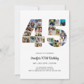 45誕生日番号45カスタムフォトコラージュ 招待状 (正面)