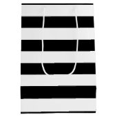 45誕生日白黒ストライプ ミディアムペーパーバッグ (裏面)