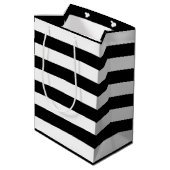 45誕生日白黒ストライプ ミディアムペーパーバッグ (裏面アングル)