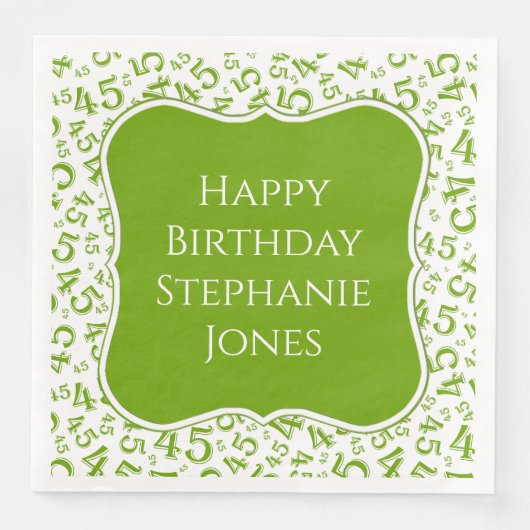 45誕生日緑/白パターン45 (正面)