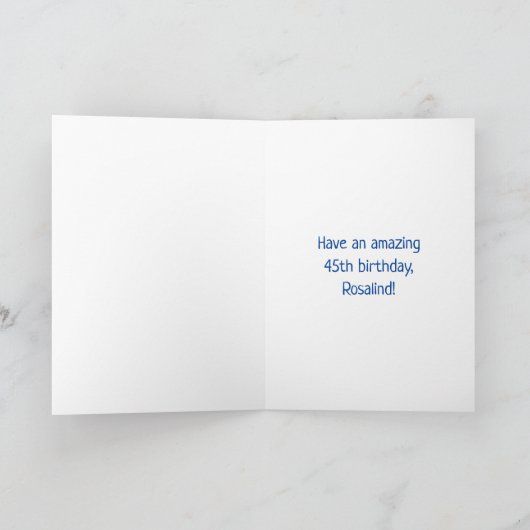 45誕生日:おもしろいグラフィティインスパイアレインボー45 カード (内部)